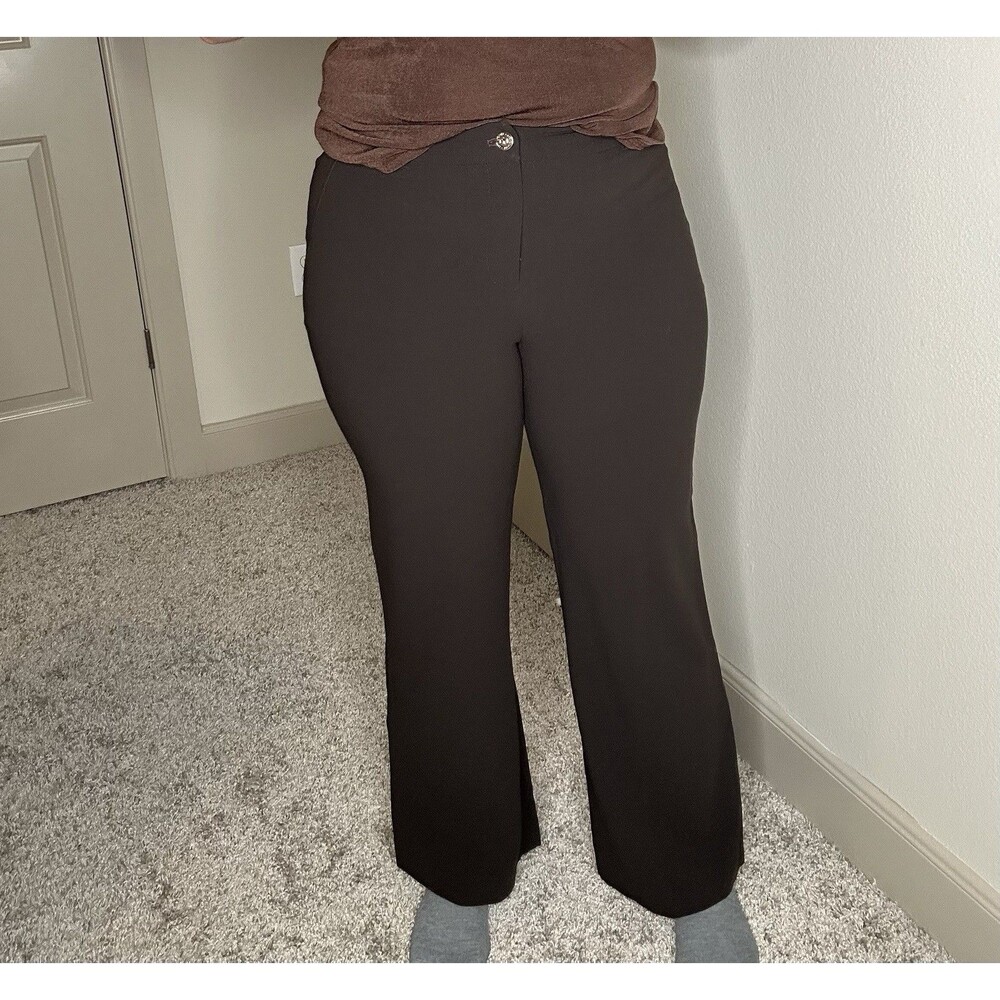 St. John Collection Marie Gray Wool Blend Straight Leg Trousers Career -Size 8